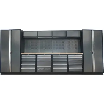 Procarosa® Sestava dílenského nábytku Procarosa PROFESSIONAL XXL-8 Pracovní deska: dřevěná