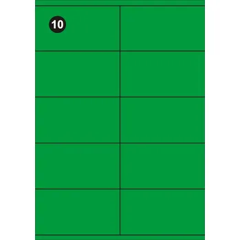 Samolepící etiketa FOPRINT Samolepící etikety 105x57 mm, A4 - zelené (balení 20 listů)