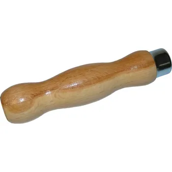 Dřevěná rukojeť plochého pilníku (IT-73315) (Klasická dřevěná rukojeť plochého pilníku na broušení pilových řetězů, pro bezpečnější broušení - délka 120mm)
