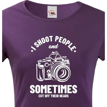 Dámské tričko Dámské tričko pro fotografy, Barva Fialová, Velikost XS, Canvas Dámské tričko s krátkým rukávem Bezvatriko.cz 1