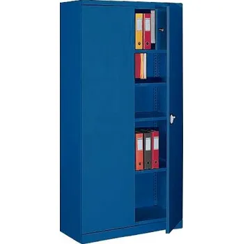 Kovová skříň s vnitřní schránkou, v x š x h: 1990 x 1000 x 435 mm, barva: korpusu modrá RAL5010 / dveří modrá RAL5010