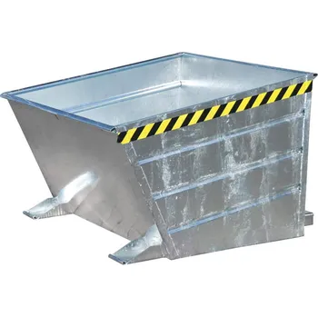Přepravník Výklopný ocelový přepravník s nízkou násypnou hranou, objem 1000 l, d x š x v: 1445x1200x890 mm, pozinkováno