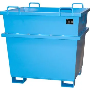 Přepravník Kónický ocelový přepravník, stohovací, objem 1000 l, d x š x v: 1040 x 1200 x 1215 mm, barva modrá RAL5012