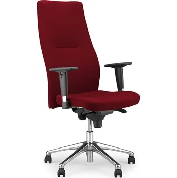 Luxusní, vysoká kancelářská židle ORLANDO s područkami, potah z látky Basic, barva červená, podnoží z chromované oceli