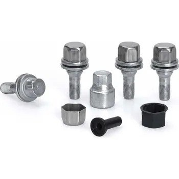 Šroubek na kolo Pojistné bezpečnostní šrouby M12x1,25x36 plochá s podložkou, klíč 17, SICURIT BNR36