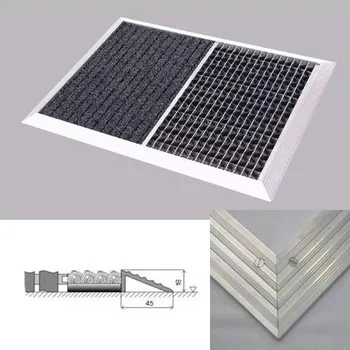 Rohožka Rohož kombinace Openwell-Shatwell (černobílý), v náběhovém rámu, 1000 x 900 mm