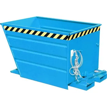 Přepravník Výklopný ocelový přepravník, objem 550 l, d x š x v: 1370x800x730 mm, barva modrá RAL5012