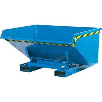 Přepravník Samovýklopný přepravník, objem 900 l, nosnost 1000 kg, d x š x v: 1500 x 1560 x 820 mm, barva modrá RAL5010