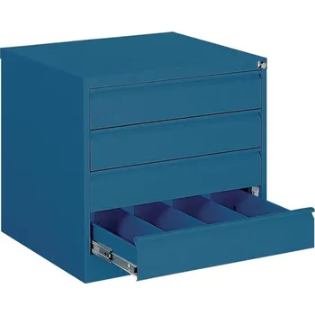 Kartotéka Kartotéka na dokumenty formátu A6-podélně, 4 zásuvky á 4 řady, v x š x h: 715 x 775 x 630 mm, barva modrá RAL5010