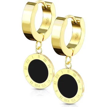 Náušnice Šperky4U Zlacené ocelové náušnice kroužky - OPN1722-GD