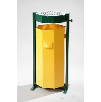 Venkovní odpadkový koš Kovový koš s popelníkem, objem 60 l, výška 730 mm