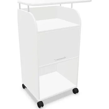 Dílenský stůl Stolek Caddy pojízdný s pracovní deskou 708 x 630 mm, barva bílá, v: 1135 mm