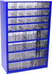 Ukládací skříňka se zásuvkami 306 x 155 x 460 mm, modrá, 27 zásuvek