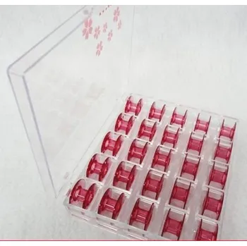 Příslušenství k šicímu stroji box na cívky + 25ks barevných cívek Janome