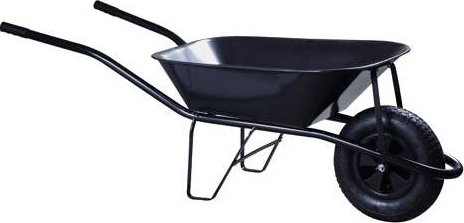 Kolečko stavební, černá ocelová korba, objem 60 l