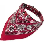 Nobby kožený obojek se šátkem červený