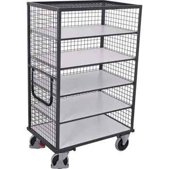 Antistatický skříňový vozík VARIOfit, 4 police, 1045 x 685 mm, bez dveří