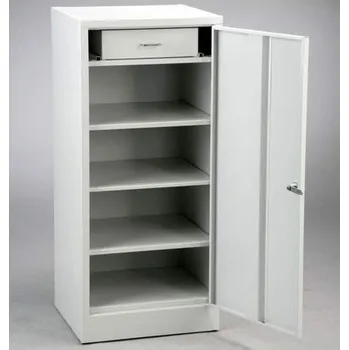 Příruční dílenská skříňka, v x š h: 1000 x 450 x 400 mm, 1 x zásuvka, 3 x police, barva šedá RAL7035/ šedá RAL7035