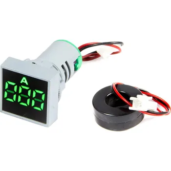 Digitální Ampérmetr AC 0-100A pro vestavbu 22mm čtvercový