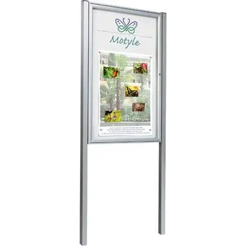 Souprava sloupků pro vitrínu, 2 ks k zabetonování, 60 x 40 mm, barva hnědá RAL8017