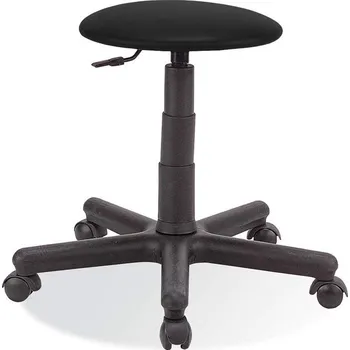 Pojízdná, pracovní stolička GOLIAT, sedák s textilním potahem - barva černá