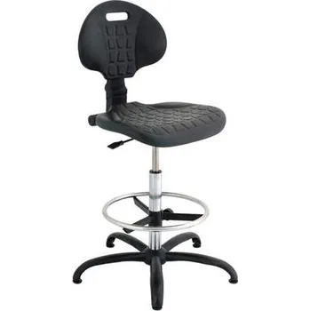 Vysoká průmyslová židle PRO STANDARD s podpěrou, chrom