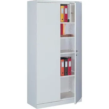 Kovová skříň s vnitřní schránkou, v x š x h: 1990 x 1000 x 435 mm, barva: korpusu šedá RAL7035 / dveří šedá RAL7035