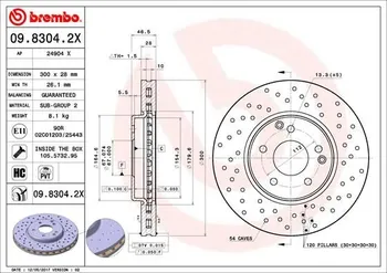 Brzdový kotouč Brembo 09.8304.2X