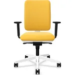 Kancelářská otočná židle GARTA, podstava bílá, potah žlutý
