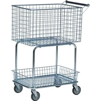 Kancelářský košíkový vozík na poštu, pozinkovaný, v x š x d: 950x410x690 mm