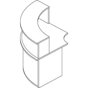 Recepce Recepce - modul rohový s nadstavbou, vnější, barva světle šedá.