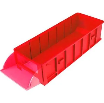 Zásuvka s výklopným čelem, 144 x 89 x 390 mm, červená RAL3020