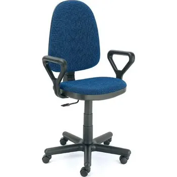 Kancelářská židle PRESTIGE s područkami, potah z látky Basic, barva modrá