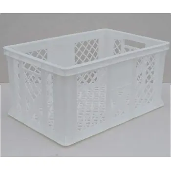 Plastová přepravka Euro300, 600 x 400 x 300 mm, mřížkové stěny, barva bílá.