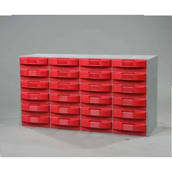 Plastový zásobník VariBox, 1000 x 533 x 355 mm, 24 zásuvek v červené barvě.