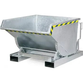 Přepravník Samovýklopný přepravník, dvojité dno se sítkem, výpustný kohout, objem 900 l, nosnost 1000 kg, d x š x v: 1500x1560x820 mm, pozinkovaný