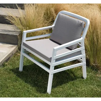 Zahradní lehátko Nardi Záhradné kreslo ARIA - biely rám – polster cherry