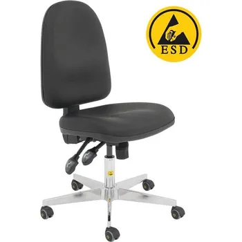 Antistatická čalouněná ESD židle "CleanRoom", na kolečkách, mechanika SYNCHRO