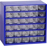 Ukládací skříňka se zásuvkami 306 x 155 x 282 mm, modrá, 30 zásuvek