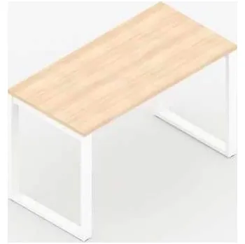 Psací stůl Stůl kancelářský SQart, podnoží bílé, pracovní deska akácie, š x h: 1800 x 800 mm