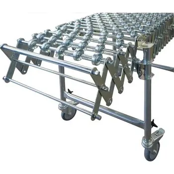 Dopravníkový pás Gravitační dopravník s ocelovými kladičkami, roztažitelný, šířka 500 mm, délka 1580-5800 mm