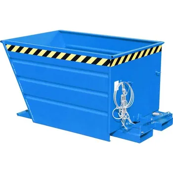 Přepravník Výklopný ocelový přepravník, objem 900 l, d x š x v: 1370x1200x730 mm, barva modrá RAL5012