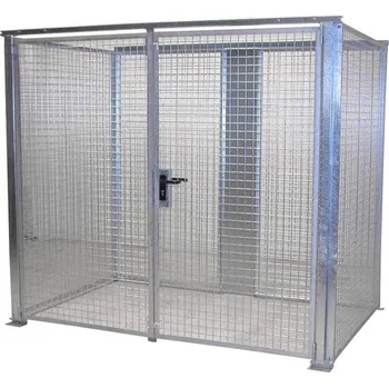 Klec na plynové lahve, bez střechy, dvoukřídlé dveře, max. lahví 60 x Ø 230 mm, d x š x v: 2400x1500x2070 mm, žárově zinkované