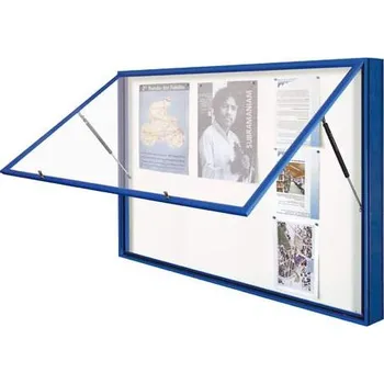 Venkovní vitrína '1000', 1000 x 1350 mm, výklopné dveře, barva bordó RAL3004