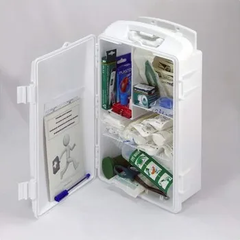 Lékárnička Přenosná plastová lékárnička se stěnovým držákem, s náplní - Sklad,obchod