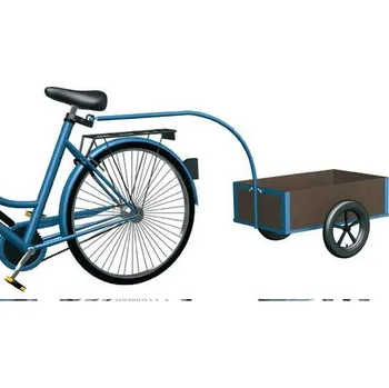 Plošinový vozík Lehký dvoukolový přívěs za kolo VARIOfit, plocha 700 x 425 mm, nosnost 150 kg