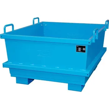 Přepravník Kónický ocelový přepravník, stohovací, objem 500 l, d x š x v: 1040 x 1200 x 680 mm, barva modrá RAL5012