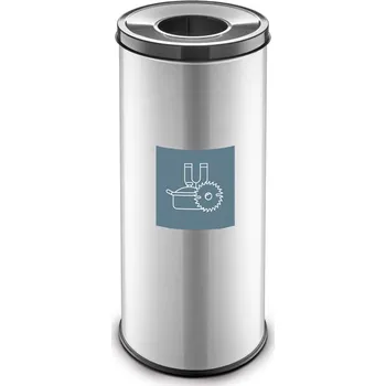 Odpadkový koš Koš na tříděný odpad EKO, objem 45 l, nádoba lakovaná šedá, víko šedé (kovy).