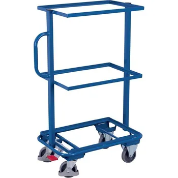 Plošinový vozík Vychystávací vozík VARIOfit, pevné police, kovové rámy