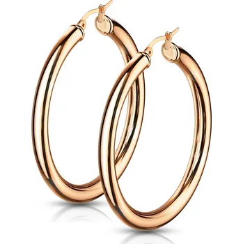 Náušnice Šperky4U Zlacené ocelové náušnice - kruhy 48 mm - OPN1724-RD